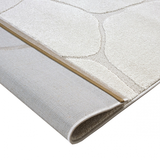 Teppich Wohnzimmer Höheneffekt im abstrakten Muster in creme