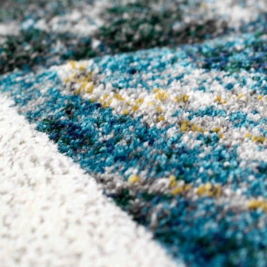 Teppich modern Teppich Wohnzimmer abstrakt grau blau