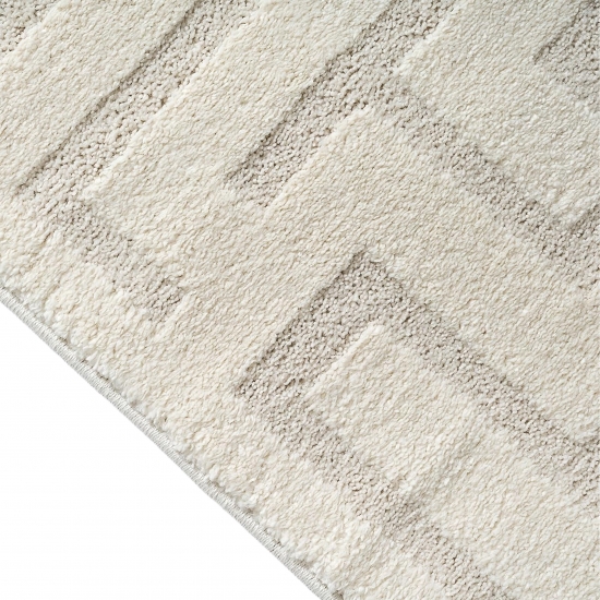 Teppich Modern Creme mit Strukturdesign und eleganter Oberfläche