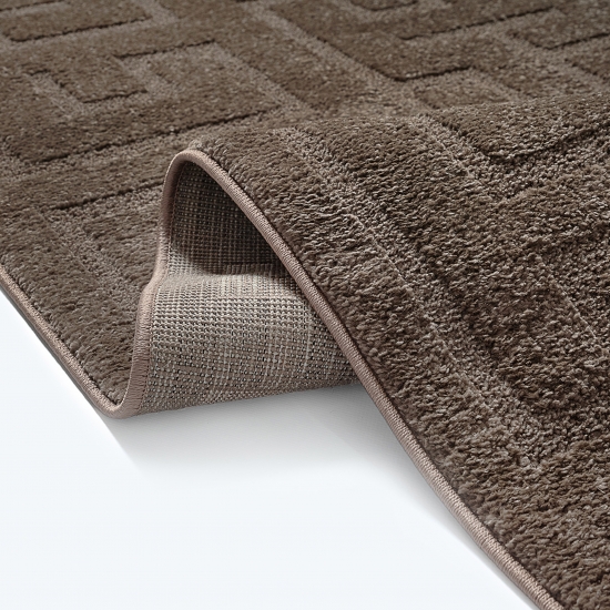Preview: Teppich Designer Dunkelbraun elegant strukturiert modern