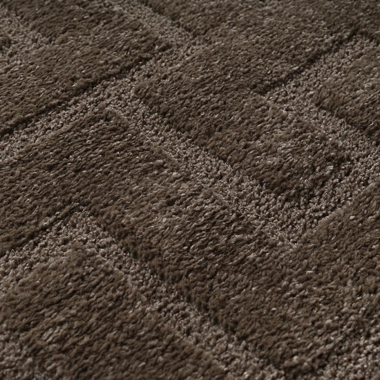 Preview: Teppich Designer Dunkelbraun elegant strukturiert modern
