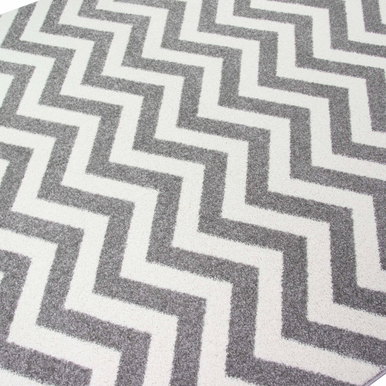 Teppich modern Skandinavisches Design in Grün Creme Grau