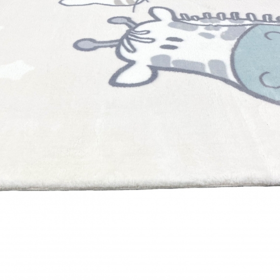 Spielzimmer-Teppich in Cream mit Zootieren super weich