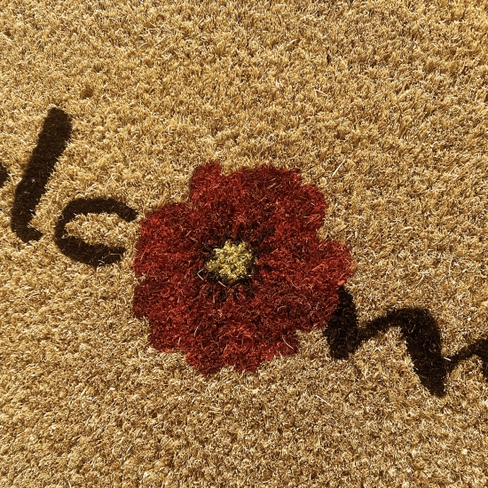 Schuhabstreifer mit dezent-modernem Design Blume in rot