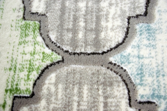 Moderner Teppich Kurzflor Teppich Wohnzimmerteppich grau bunt marokkanisches Muster