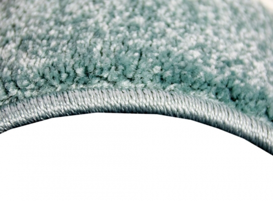 Preview: Kinderteppich Spielteppich Babyteppich Mädchen runder Teppich mit Stern türkis grau