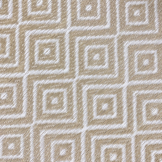 Stilvoller Outdoor-Teppich mit klassischem Rautenmuster in beige