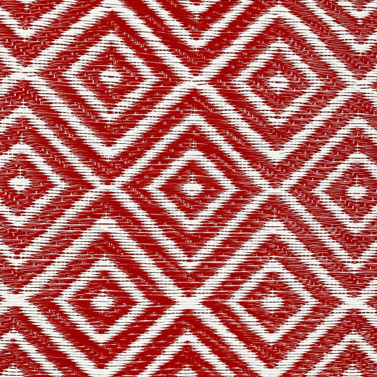 Outdoor-Teppich mit exotischem Ethno-Design in rot weiß