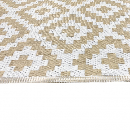 Schmutzabweisender Outdoor-Teppich in Ethno-Design in beige