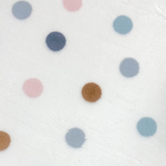 Preview: Teppich weich bunten Punkte für das Kinderzimmer in creme