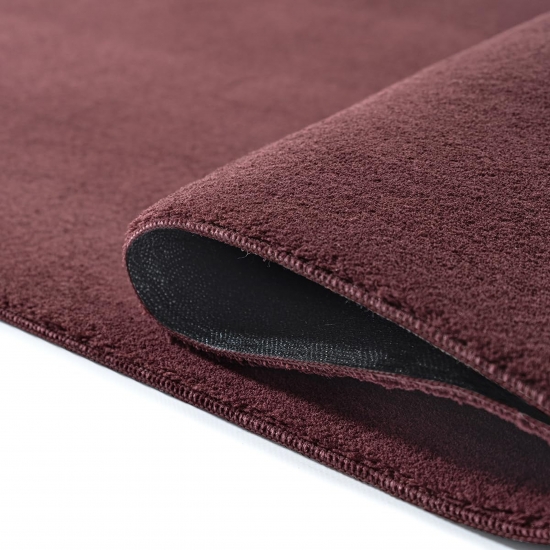 Teppich Uni Modern in dunklem Weinrot
