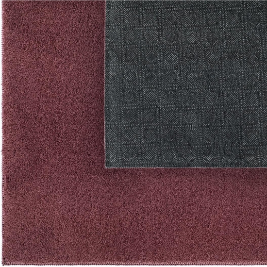 Teppich Uni Modern in dunklem Weinrot