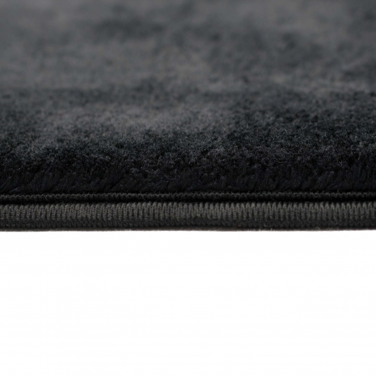 Ovaler Badezimmer Teppich – pflegleicht – in schwarz