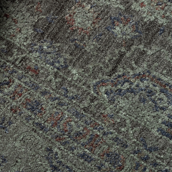 Wohnzimmerteppich mit Ornamenten & Verzierungen in blau grün