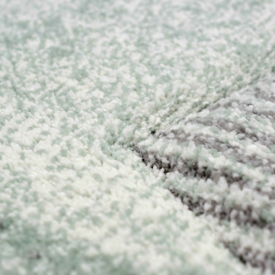 Preview: Abstrakter Teppich Wohnzimmer modernes gestreiftes Muster rosa grün grau - pflegeleicht