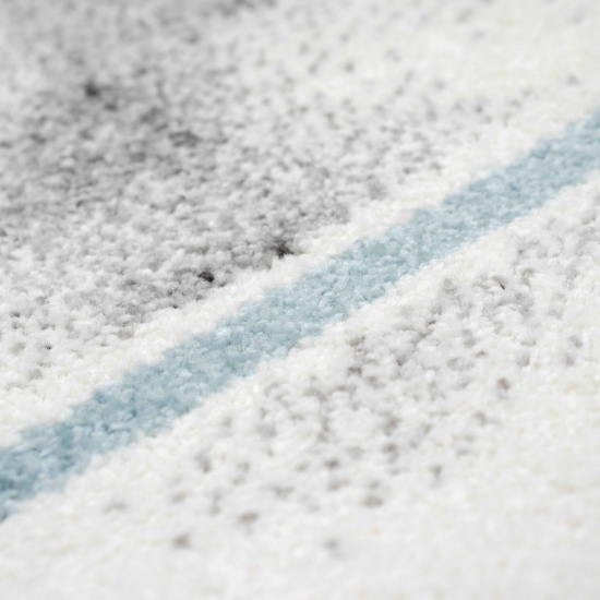 Teppich Marmor Design Wohnzimmer Flur blau creme