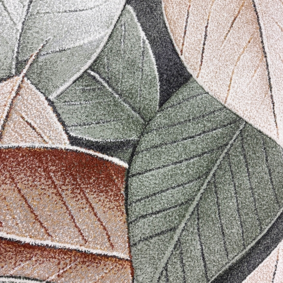 Preview: Teppich mit Blättermuster in Grün Beige und Creme für Wohnzimmer Esszimmer oder Schlafzimmer Preview: Teppich mit Blättermuster in Grün Beige und Creme für Wohnzimmer Esszimmer oder Schlafzimmer