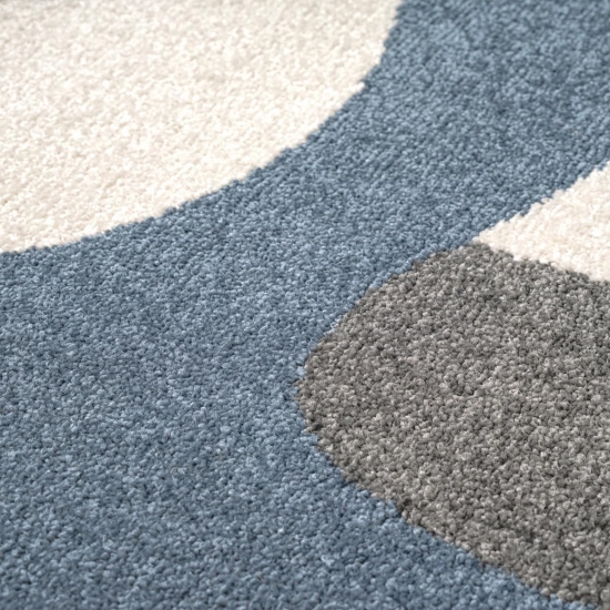 Preview: Design Kinderteppich Blau Monster Look