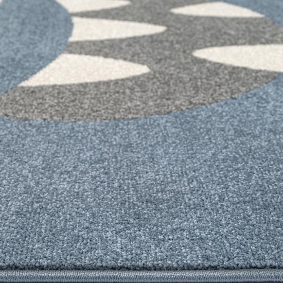 Design Kinderteppich Blau Monster Look