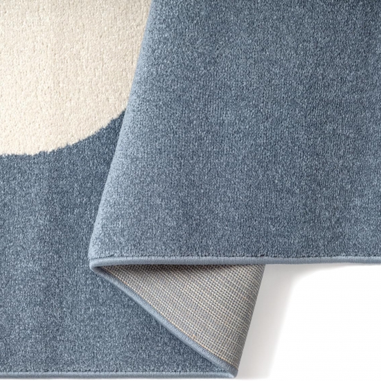 Design Kinderteppich Blau Monster Look