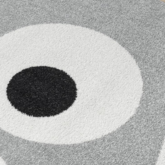 Preview: Design Kinderteppich Grau Monster Look