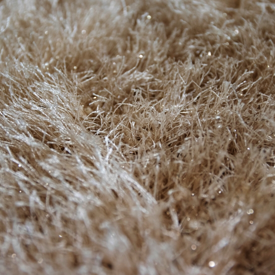 Einfarbiger Hochflor-Teppich | glänzend& weich | beige