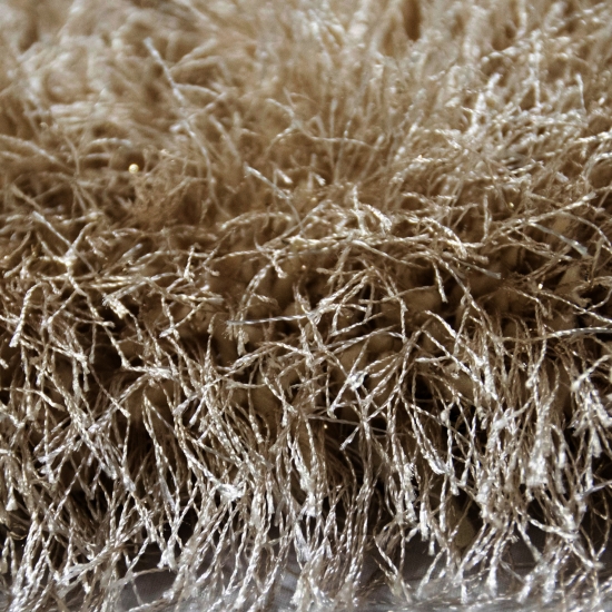 Einfarbiger Hochflor-Teppich | glänzend& weich | beige