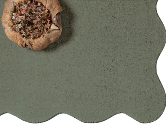 Preview: Design Teppich forest grün moderne Wellenform