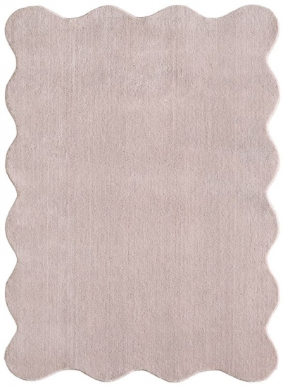 Design Teppich blush rosa sanft mit moderner Wellenform