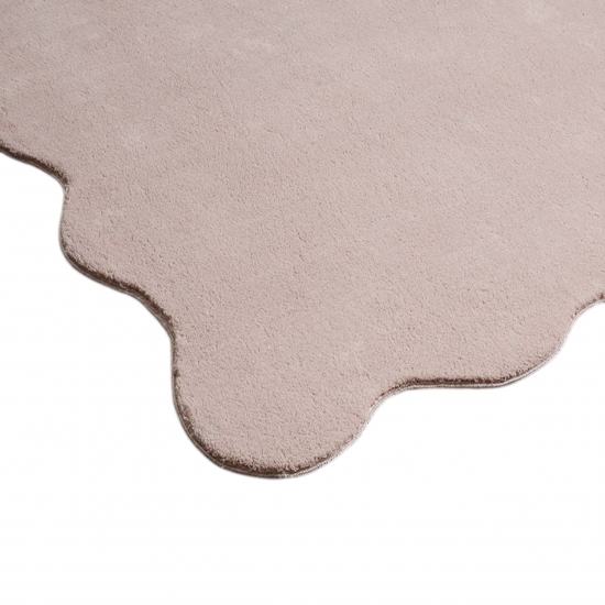 Design Teppich blush rosa sanft mit moderner Wellenform