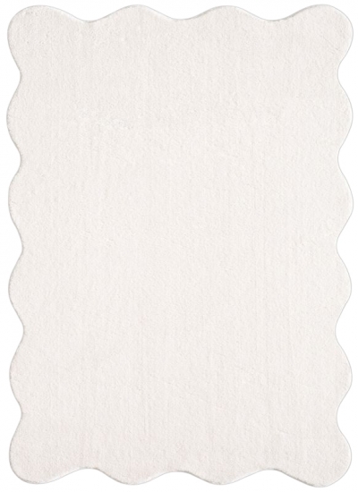 Teppich Design creme flauschig in moderner Wellenform