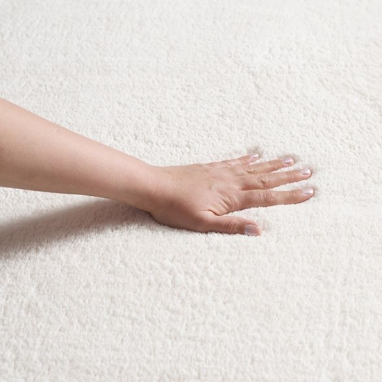 Teppich Design creme flauschig in moderner Wellenform