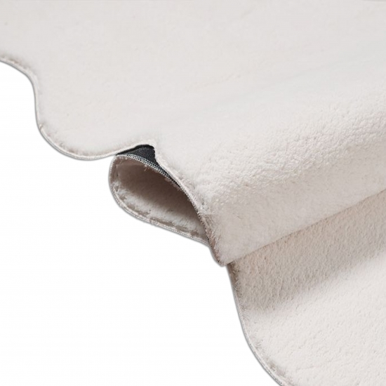 Teppich Design creme flauschig in moderner Wellenform
