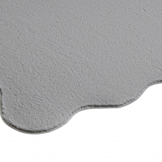 Preview: Teppich grau sanft mit moderner Wellenform