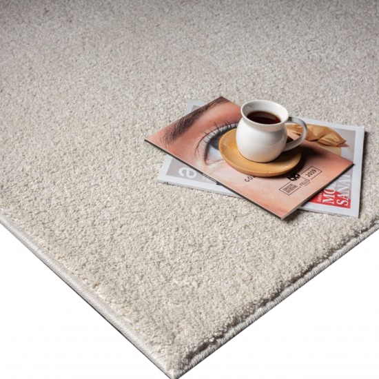 Teppich Creme modern Uni elegant hell zeitlos weich