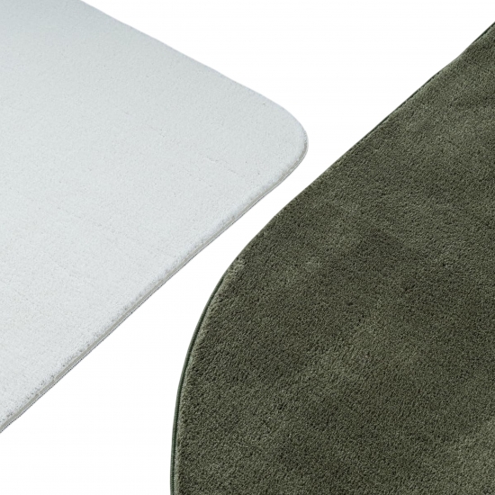 Preview: Design Teppich Shape in eleganter Freiform weich Forest Grün