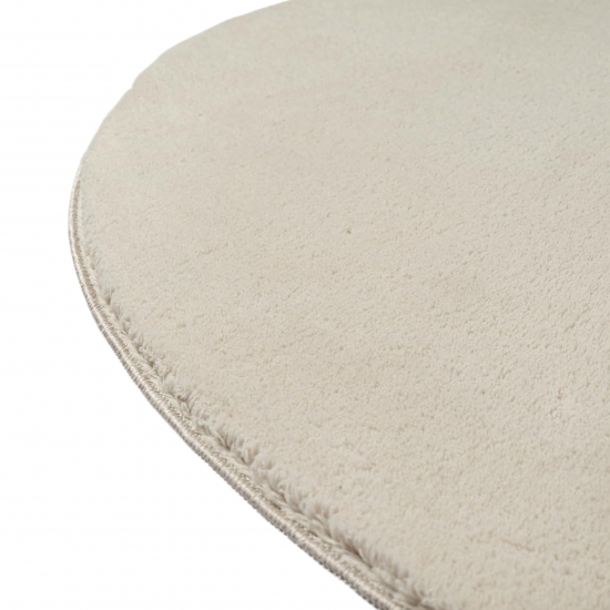 Preview: Design Teppich Shape in eleganter Freiform weich Beige