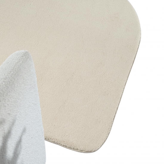 Preview: Design Teppich Shape in eleganter Freiform weich Beige