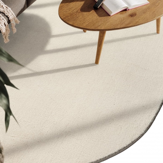 Design Teppich Shape in eleganter Freiform weich Beige