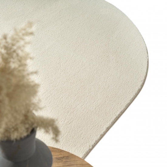 Design Teppich Shape in eleganter Freiform weich Beige