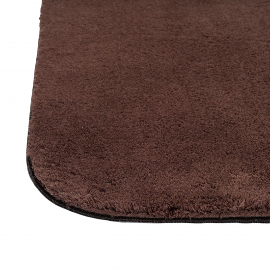 Preview: Design Teppich Shape in eleganter Freiform weich Braun