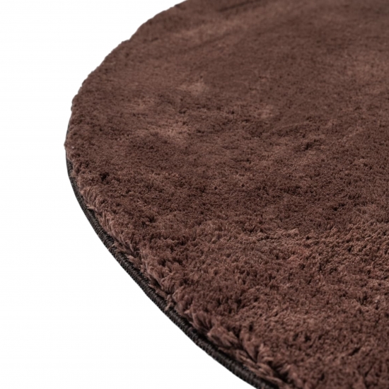 Preview: Design Teppich Shape in eleganter Freiform weich Braun