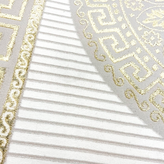 Teppich mit orientalischem Flair | luxuriös | weiß gold