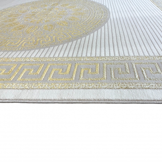 Teppich mit orientalischem Flair | luxuriös | weiß gold