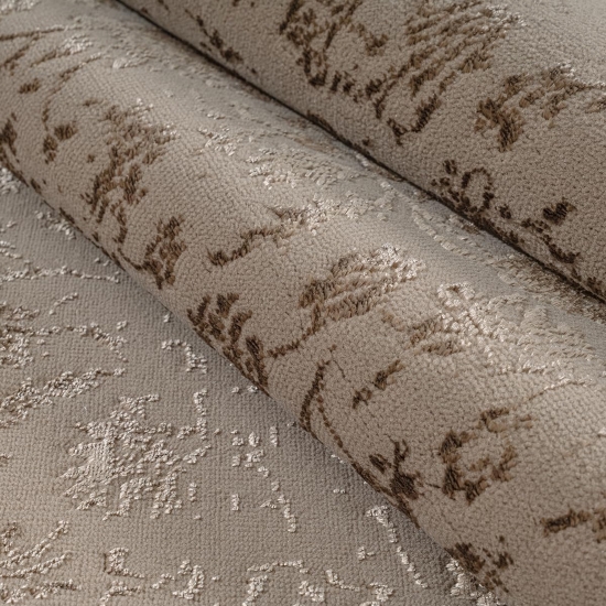 Preview: Teppich Beige Ornament Design moderne Vintage Optik