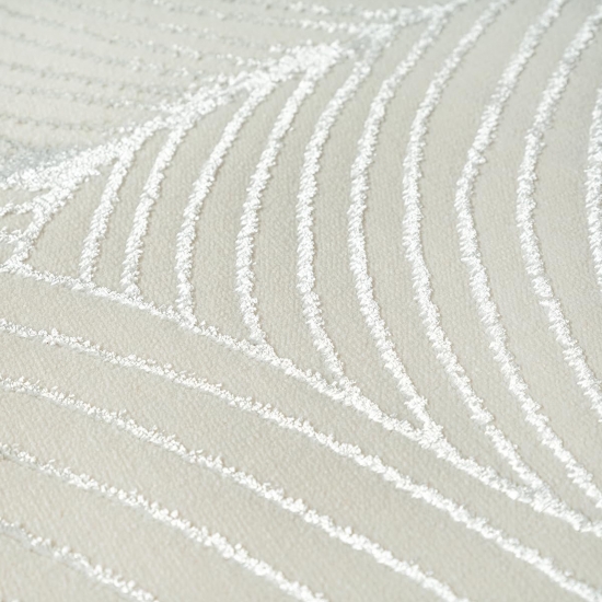 Preview: Teppich Creme Struktur Design moderne Optik