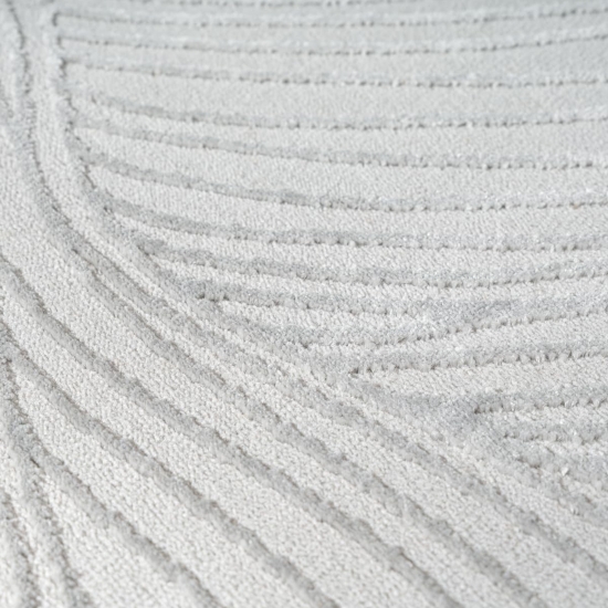 Preview: Teppich Silber Strukturmuster modern weich Wohnbereich