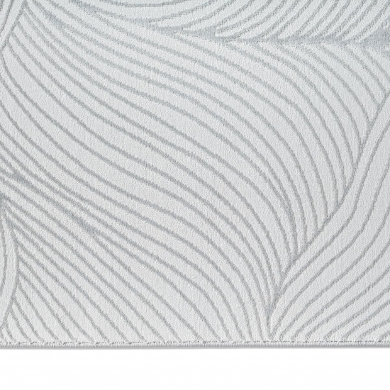 Preview: Teppich Silber Strukturmuster modern weich Wohnbereich
