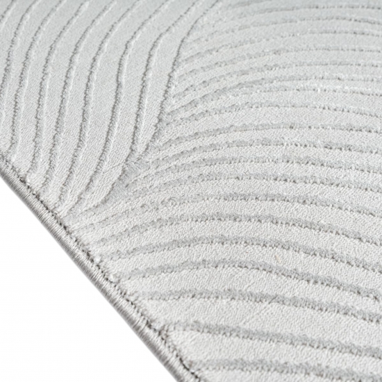 Teppich Silber Strukturmuster modern weich Wohnbereich