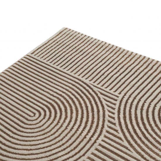 Teppich Beige Grafik Design zeitlos Wohnbereich